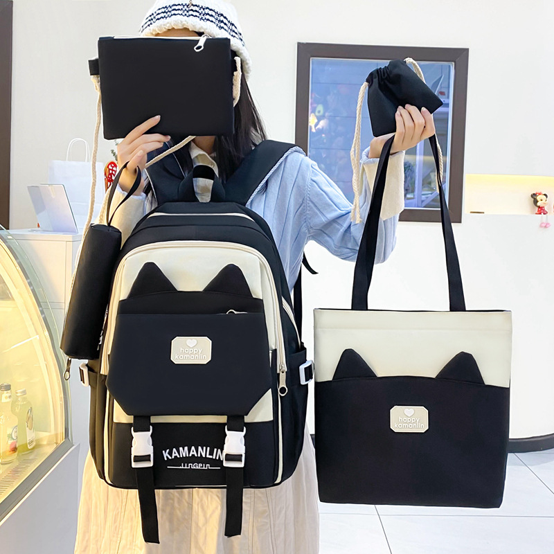 Wholesale of lightweight and large-capacity junior high school schoolbags, cute color-matched tutorial backpacks for girls, and primary school students' backpacks Application Scenario