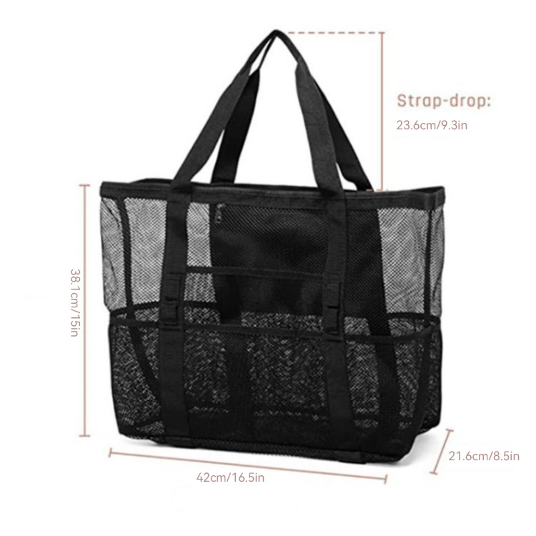 Summer large-capacity beach women's bag, summer seaside travel mesh bag, fashionable woven mesh bag, hollowed-out travel bag Application Scenario