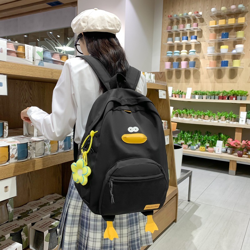 High school schoolbag, girls' backpack, cute Japanese-style little duck, large-capacity schoolbag for primary and secondary school students full figure