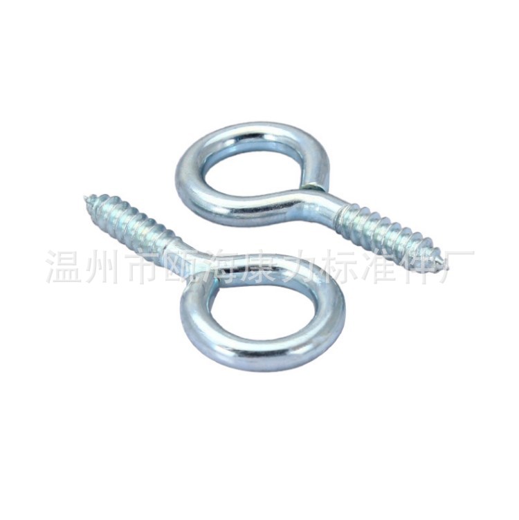 In stock: carbon steel galvanized sheep's eye screws, self-tapping screws, sheep's eye hooks, screw hooks, closed sheep's eye screws Item Picture