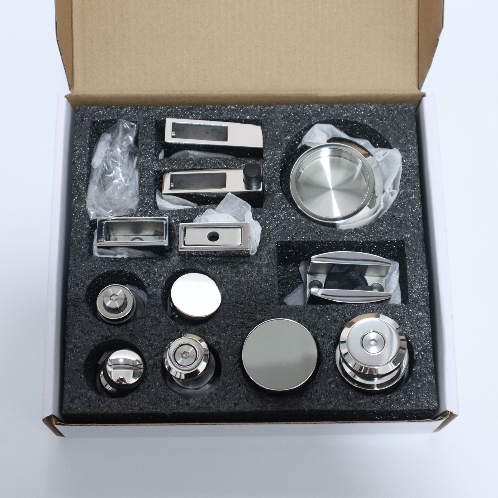 Factory direct supply of shower room glass sliding door hardware kits, stainless steel sliding door wheels, bathroom accessories details Picture