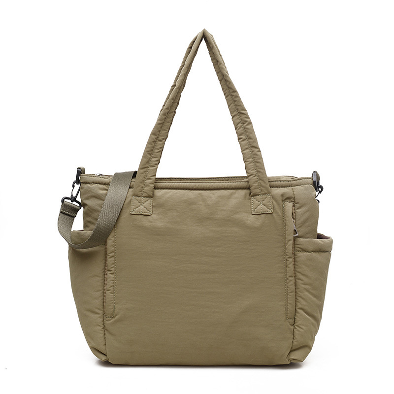 Autumn and winter commuting high-capacity tote bag 2024 New style cotton-padded soft single-shoulder bag Korean-style cotton jacket crossbody handbag Item Picture