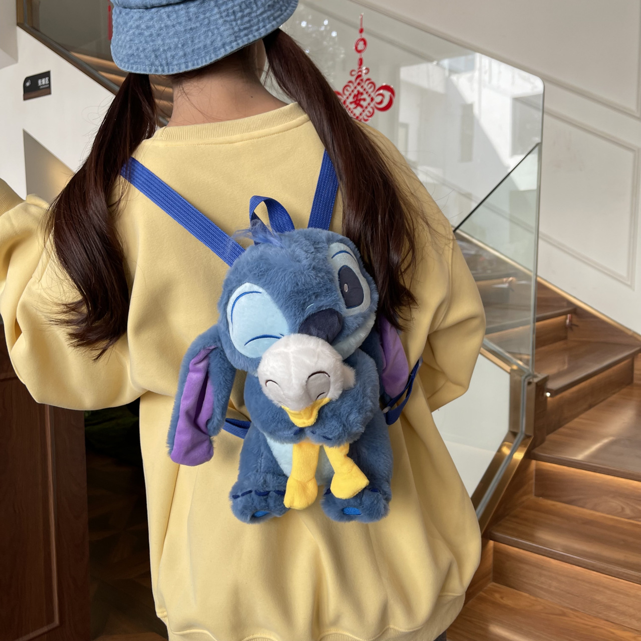 Cute cartoon duckling backpack 2025 New style personalized plush backpack, a heartwarming birthday gift for girls full figure