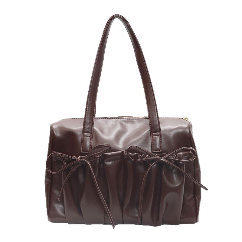 Korean version 2024 new autumn and winter underarm bag with pleated bow, fashionable and versatile shoulder bag with large capacity Item Picture