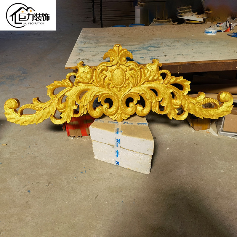 eps foam relief door header flower gold finished product European-style exterior wall decoration relief pediment wall flower new style Item Picture