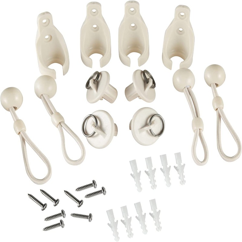 Cross-border retail 4 sets of beige Venetian blinds, windproof elastic ball rope, outdoor fixed ball lock, including plug full figure