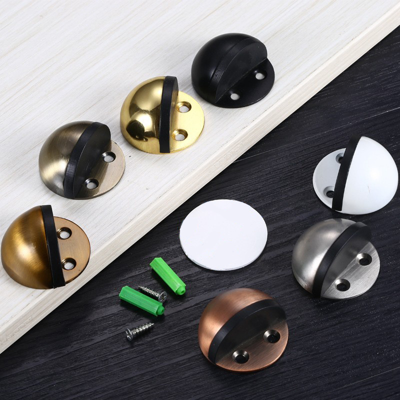 Stainless steel door top turtle top, no need for drilling, silent metal hemispherical door stopper, anti-collision thickened rubber door stop full figure