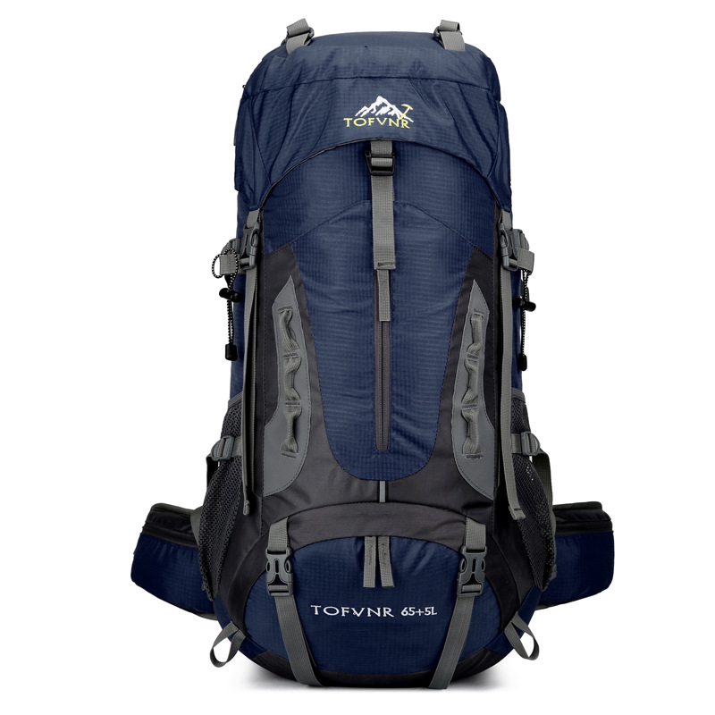 Cross-border outdoor mountaineering bag, large capacity 70L double-shoulder hiking sports bag, water-resistant multi-functional travel backpack full figure