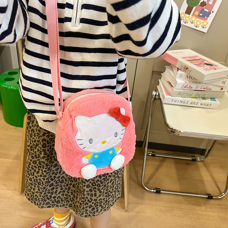 Winter's quirky, cartoonish and cute crossbody small bags for women, 2024 new style children's dolls, mobile phone cases, plush bags details Picture