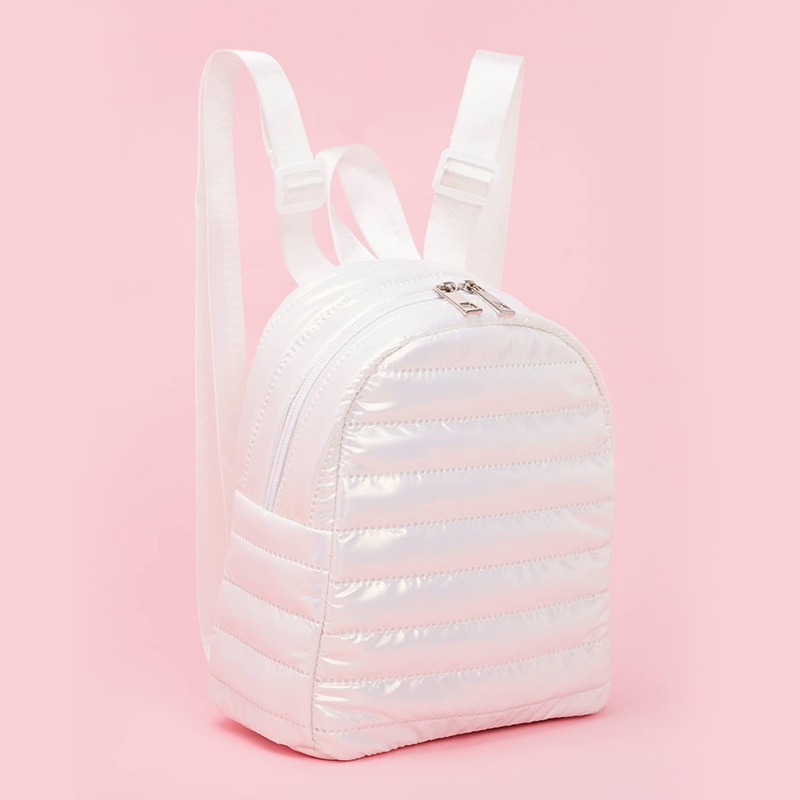Cross-border cotton-padded jacket, down backpack, 2024 new embroidered thread space cotton backpack, fashionable shiny women's bag backpack full figure