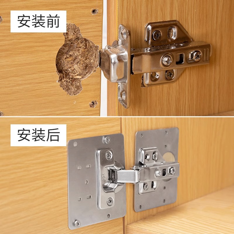 Fixed cabinet door, cabinet board, hinge board, hinge reinforcement board, installation board, pad board, repair board Application Scenario