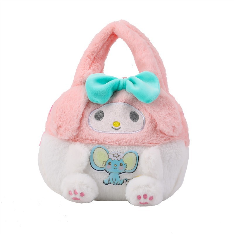 New plush toy, claw machine, doll bag, strawberry bear handbag, cinnamon dog doll, cartoon girl hand-held Item Picture