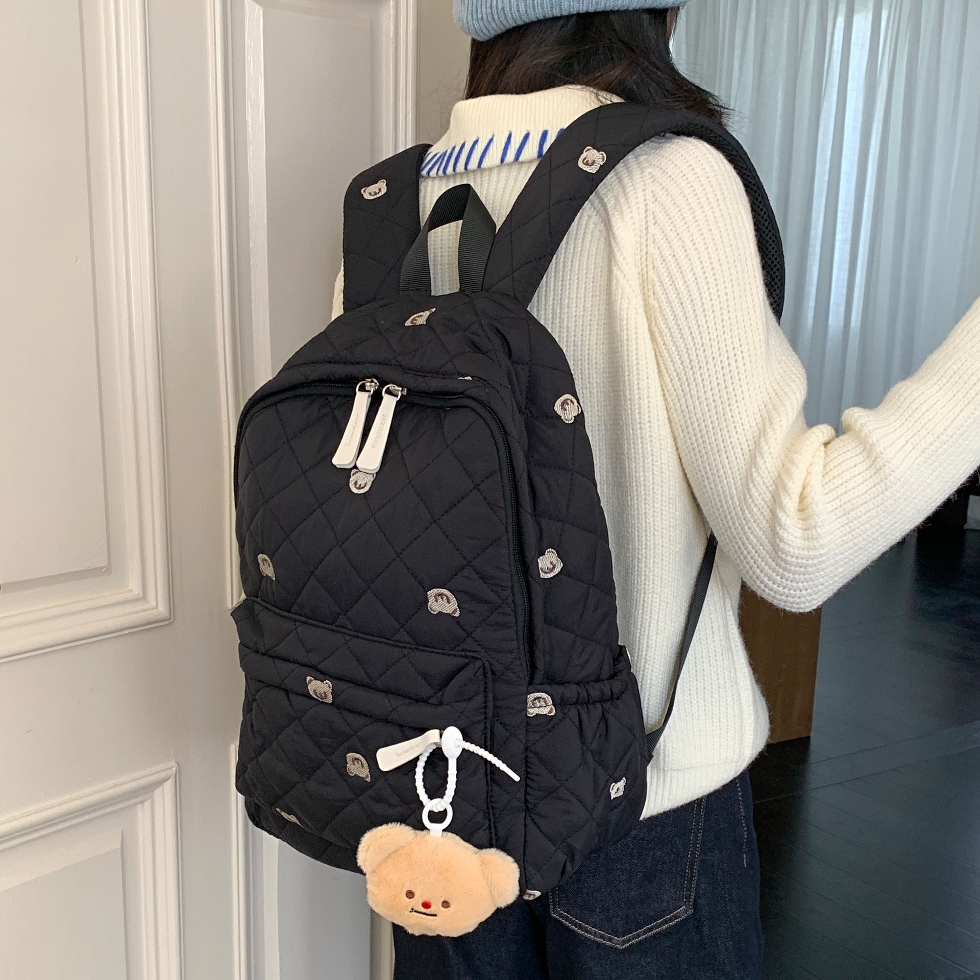 New lightweight backpack for cross-border fashion, schoolbag for junior high school, senior high school and college students, female forest-style soft girl, large-capacity backpack Specification drawing