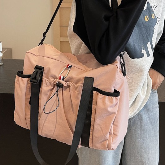 Multi-functional Korean-style casual fabric bag, lightweight large bag, large capacity, short business trip and travel single-shoulder bag, portable handbag details Picture