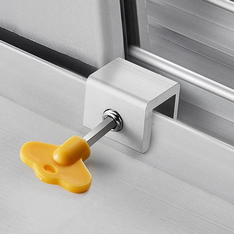 【 Factory Direct Delivery 】 Window lock, fixed pure aluminum alloy screen, sliding window, children's protection, anti-theft and limiters Specification drawing