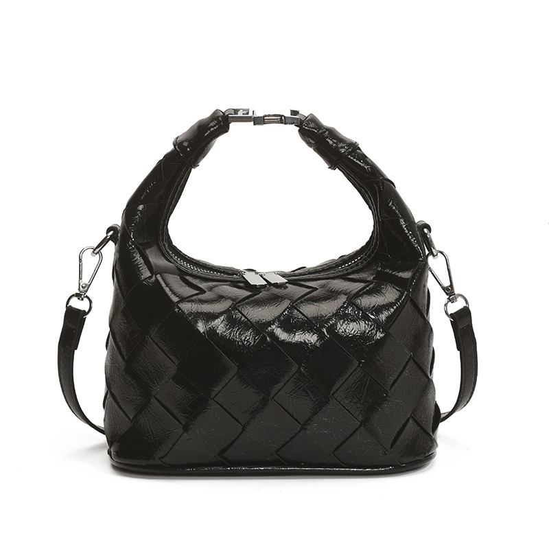 2025 New fashion woven handbag, casual and versatile women's bag, simple diamond-shaped single-shoulder bag, trendy crossbody bag Item Picture
