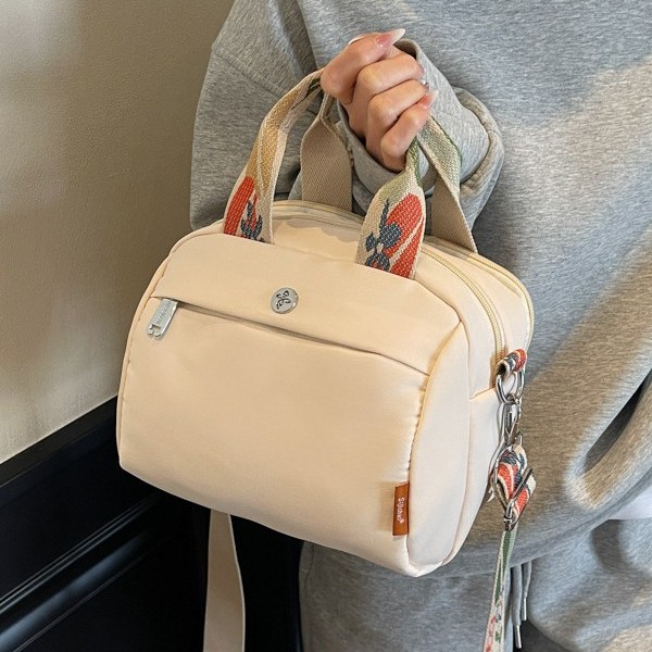 Fashionable, sweet, high-quality canvas bag, crossbody bag, solid color, thickened, sturdy and durable, small square commuting bag Specification drawing