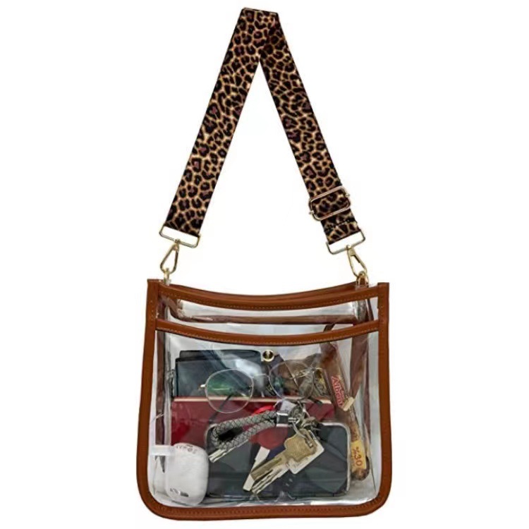 Amazon's best-selling leopard print shoulder strap women's bag, transparent crossbody bag, and women's single-shoulder bag are fashionable, versatile, and casual full figure