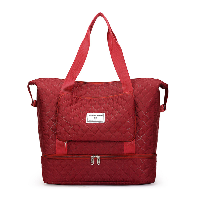 Women's sports and fitness bag with dry and wet separation, lightweight and large-capacity hand-held short-distance travel bag, independent shoe compartment luggage bag Item Picture