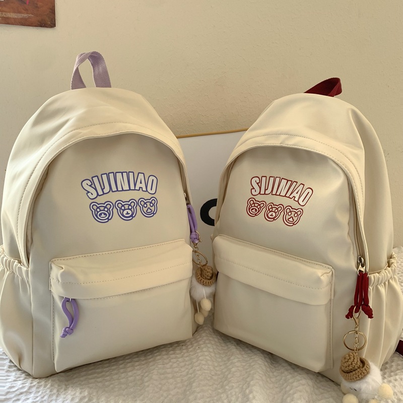 New cross-border student high-appearance-level schoolbag, large-capacity color-blocking campus backpack, Korean-style fresh and versatile backpack full figure