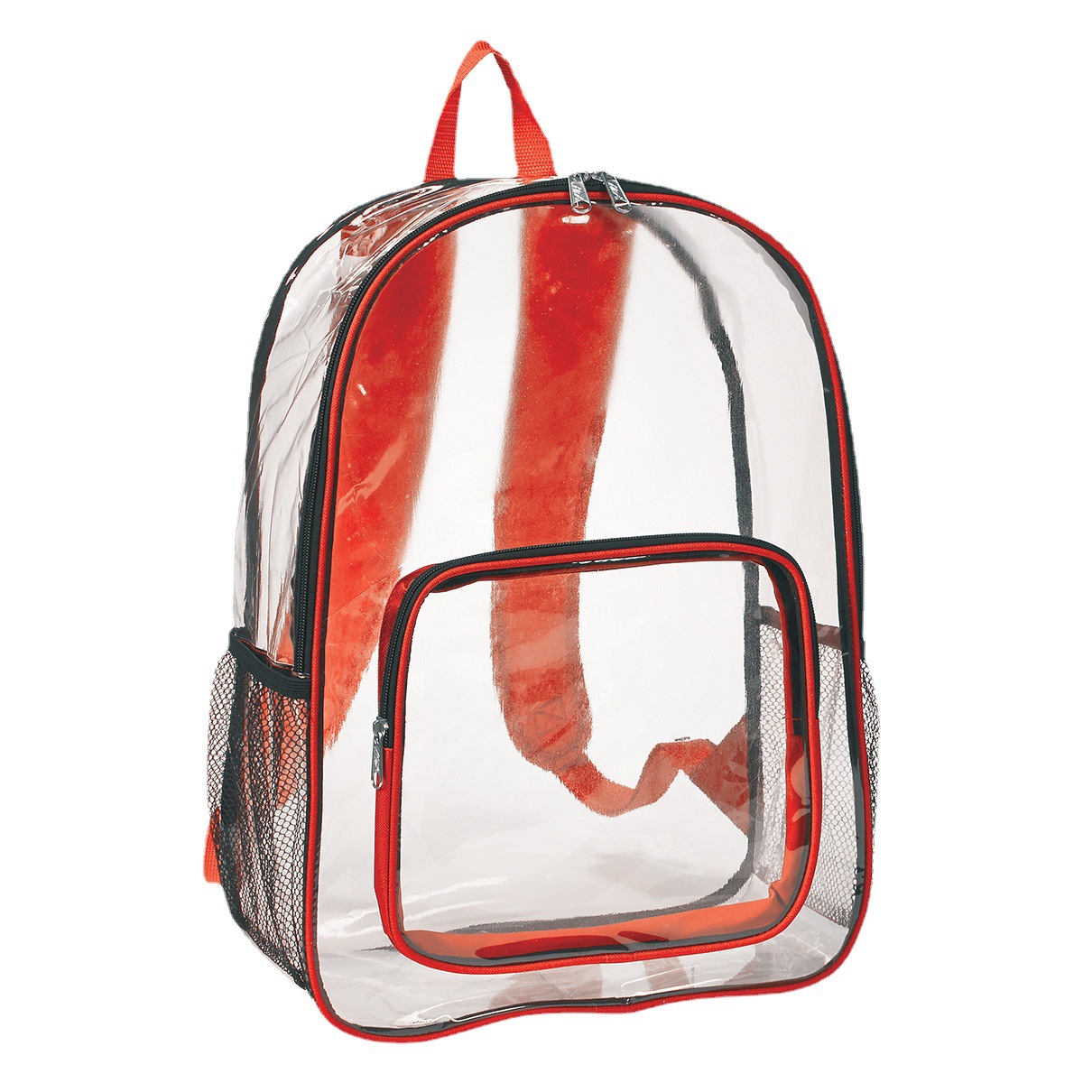 Cross-border PVC transparent square backpack, male and female hand-held student schoolbag, available in multiple colors and customizable logo Item Picture