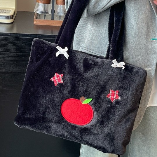 Fashionable Internet celebrity fresh and sweet cartoon pain bag, versatile Japanese anime single-shoulder bag, black ins double-sided single-shoulder bag details Picture