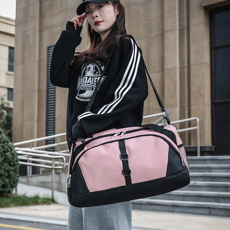 Large-capacity luggage bag, simple and casual storage bag for going out, dry and wet separation, hand-held business trip crossbody travel bag details Picture