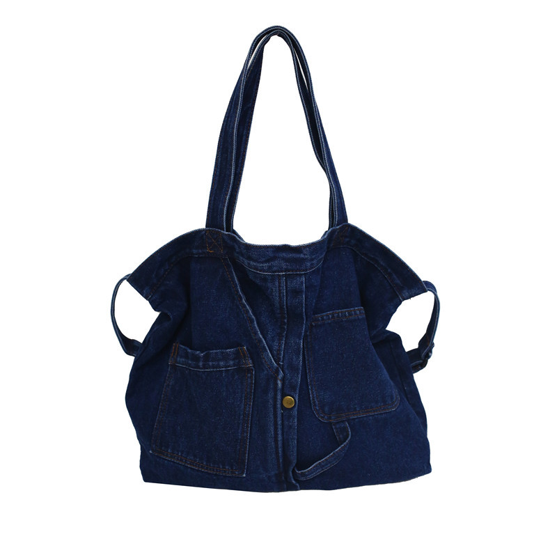 Harajuku workwear washed denim bag for women 2024 New Korean style Instagram girl crossbody bag with large capacity single-shoulder bag Item Picture