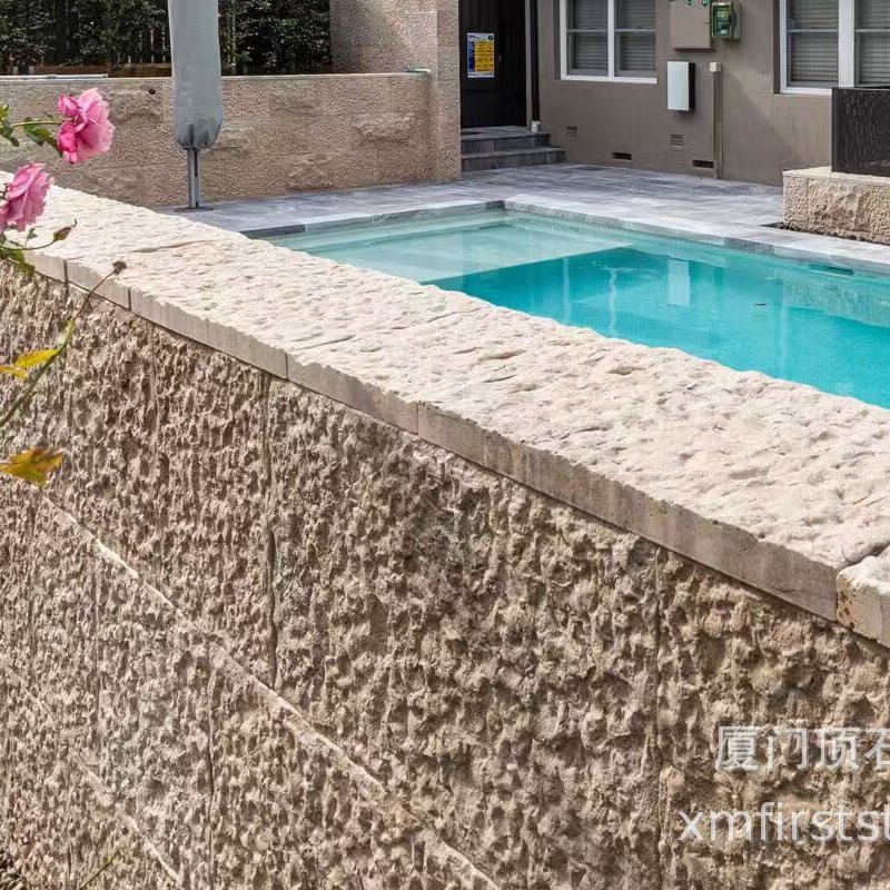 Customized lime stone with litchi face and chiseled face, Australian outdoor villa garden and pineapple face interior wall tiles from the manufacturer details Picture