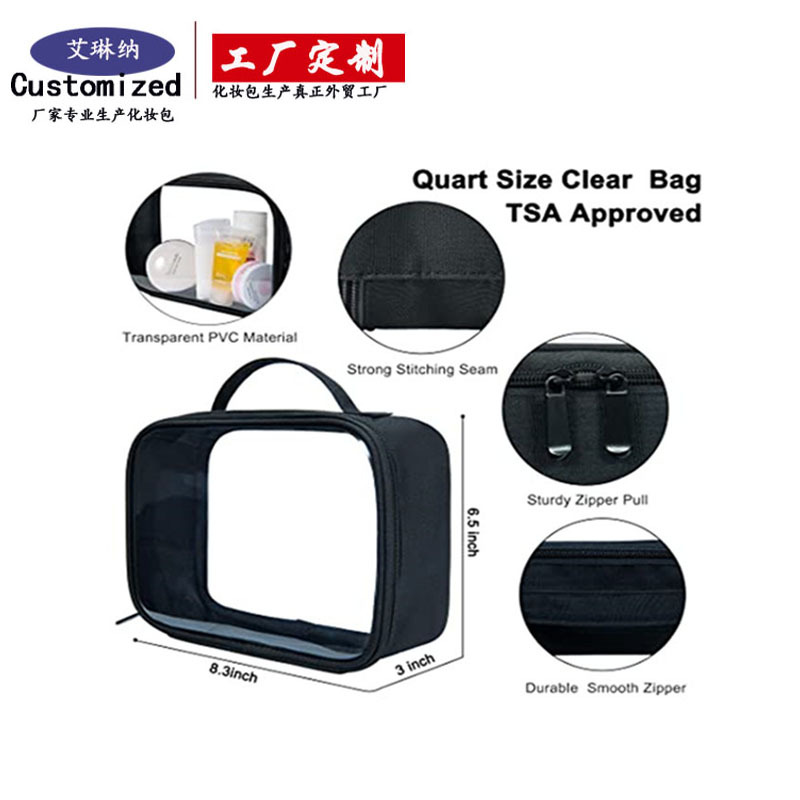 Amazon PVC toiletry bag storage and organization travel cleaning liquid cosmetic bag portable hand-held processing and customization Application Scenario