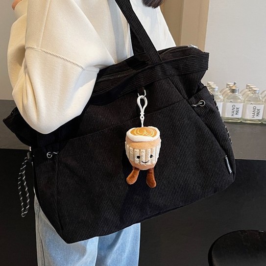 The 2024 new Tote bag is a stylish, simple, casual and versatile velvet autumn and winter fashion tote bag with large capacity details Picture
