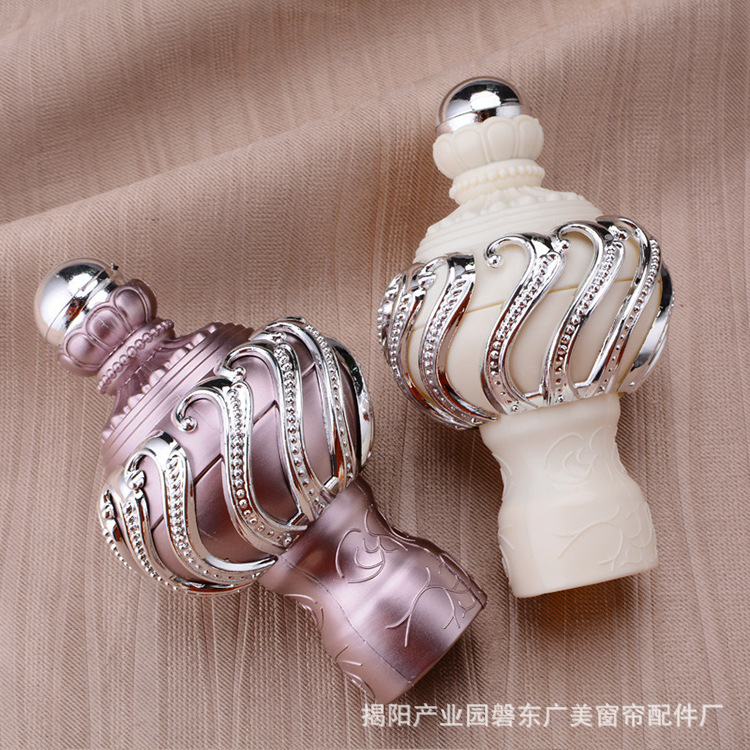 Curtain accessories, Roman rod decorative head, European plastic spiral head, injection molded curtain head, curtain rod plug head, sealing full figure