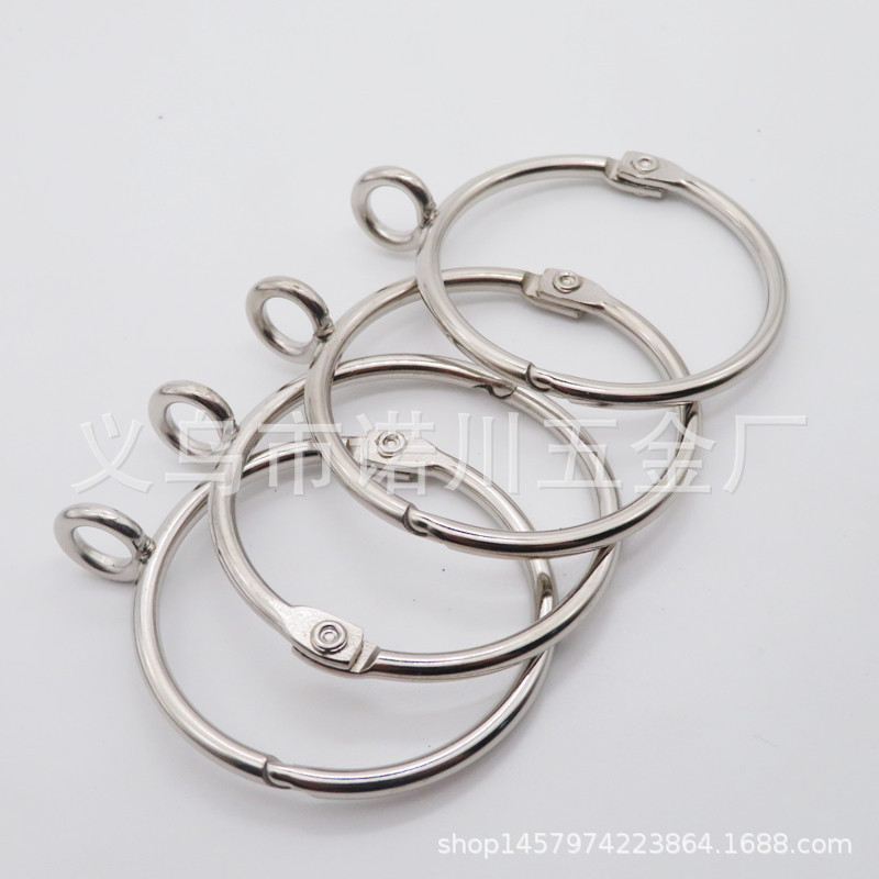 In-stock open Roman ring movable curtain hanging ring Roman rod circle can open and close curtain ring accessories with tensile force Specification drawing