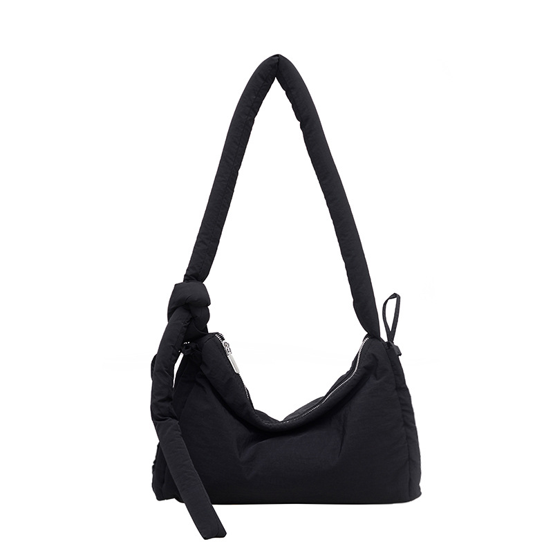 Nylon bag, women's tote bag, large capacity, suitable for crossbody in autumn and winter, 2024 new versatile college student commuting bag for classes Item Picture