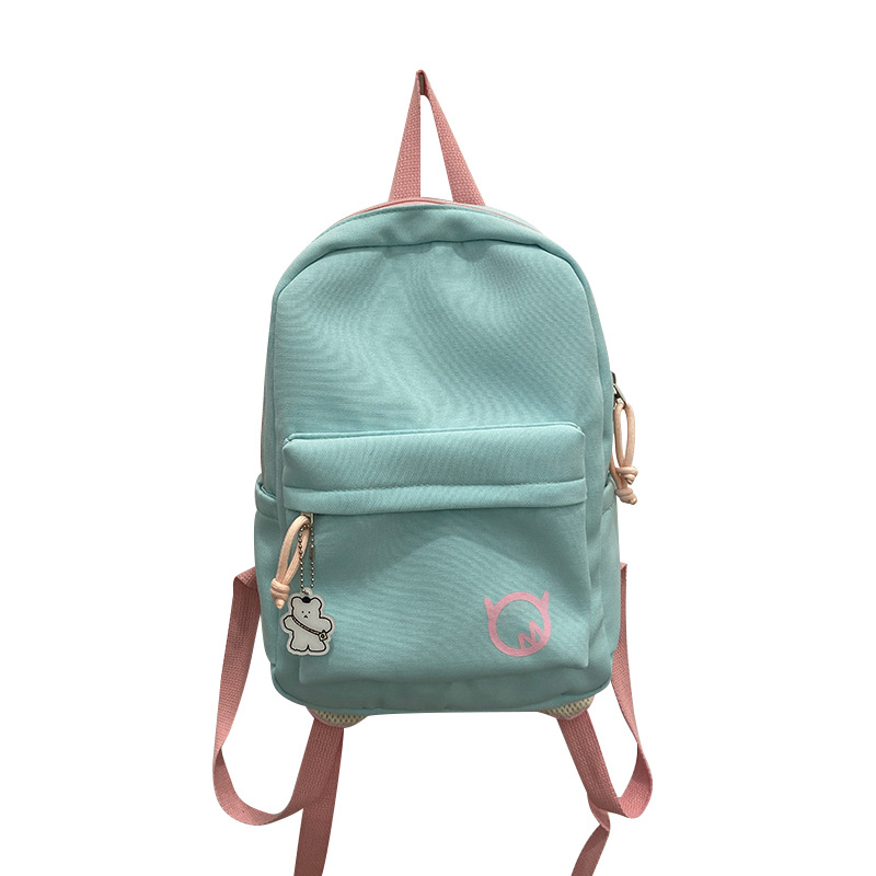 Simple and casual, for primary school, junior high school and college students, this Korean-style color-blocking, fresh and light backpack is lightweight and has a large capacity Item Picture