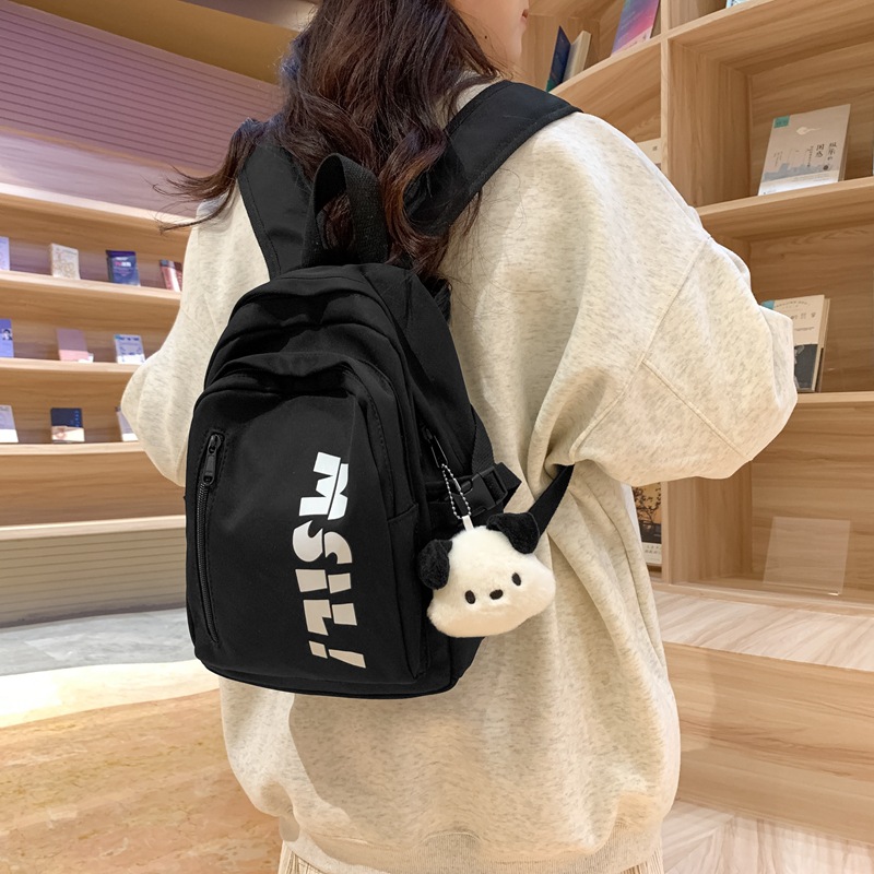 ins Japanese-style casual and fashionable mini backpack, simple and lightweight, small school bag for college students, junior high school travel backpack details Picture
