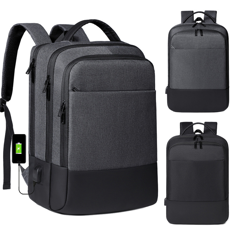 Cross-border business computer bag, double-shoulder high-end men's multi-functional casual backpack, large-capacity business travel bag full figure