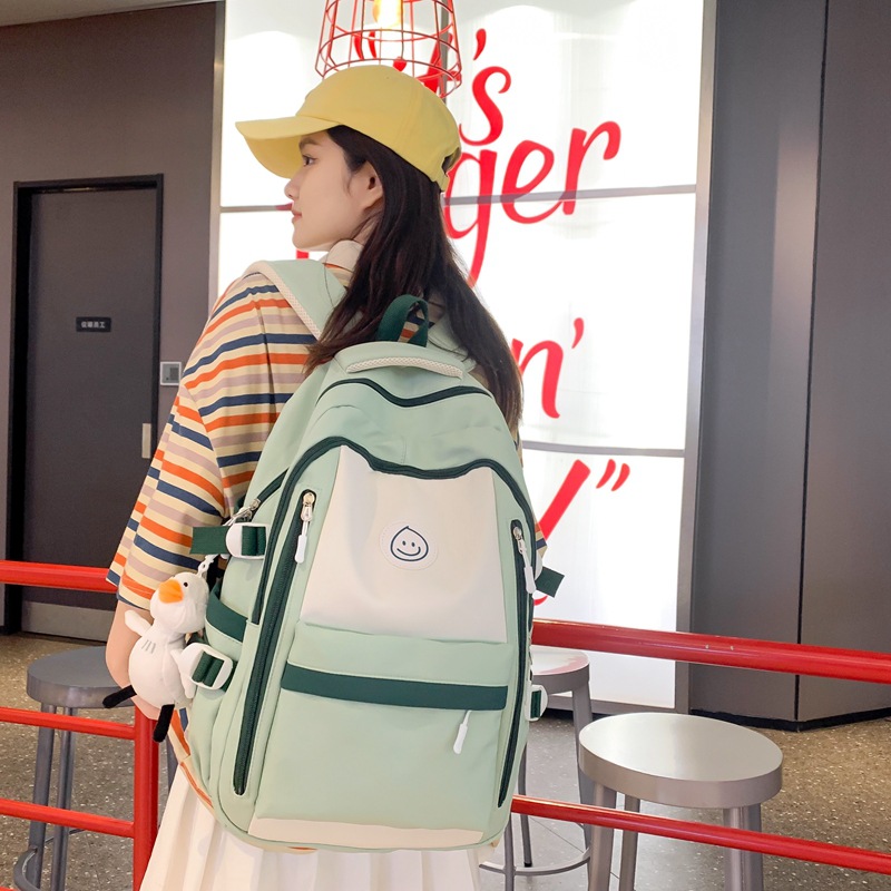 Casual backpack, large-capacity student schoolbag, fashionable high school and college student girls, high appearance level travel backpack full figure