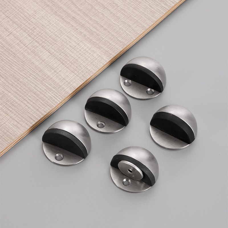 The 304 stainless steel turtle-top limiter without drilling, with magnetic door suction, anti-collision semi-circular door top and anti-collision ground suction Application Scenario
