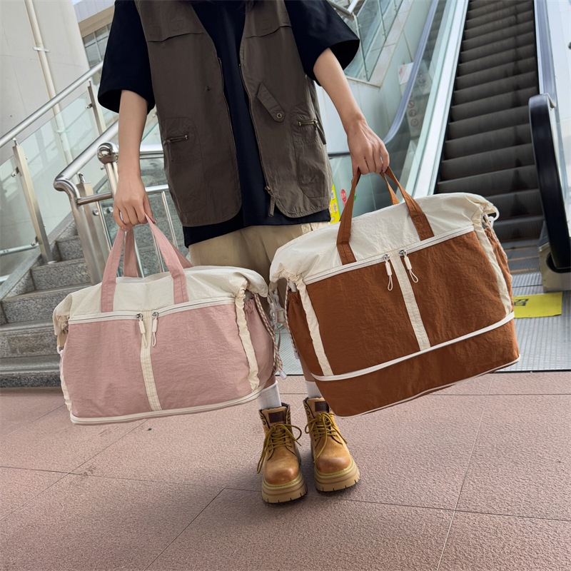 Large-capacity short-distance travel bag, expandable and foldable hand-held luggage bag, dry and wet separation, sports training yoga bag details Picture