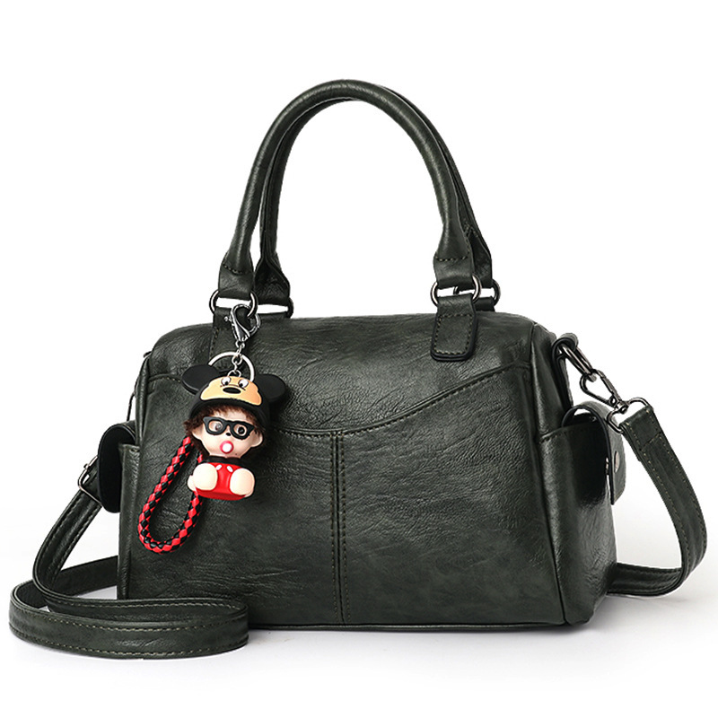 Retro motorcycle bag, hand-held women's bag, 2022 new style trendy women's single-shoulder crossbody bag, European and American pu soft leather large bag consignment Item Picture