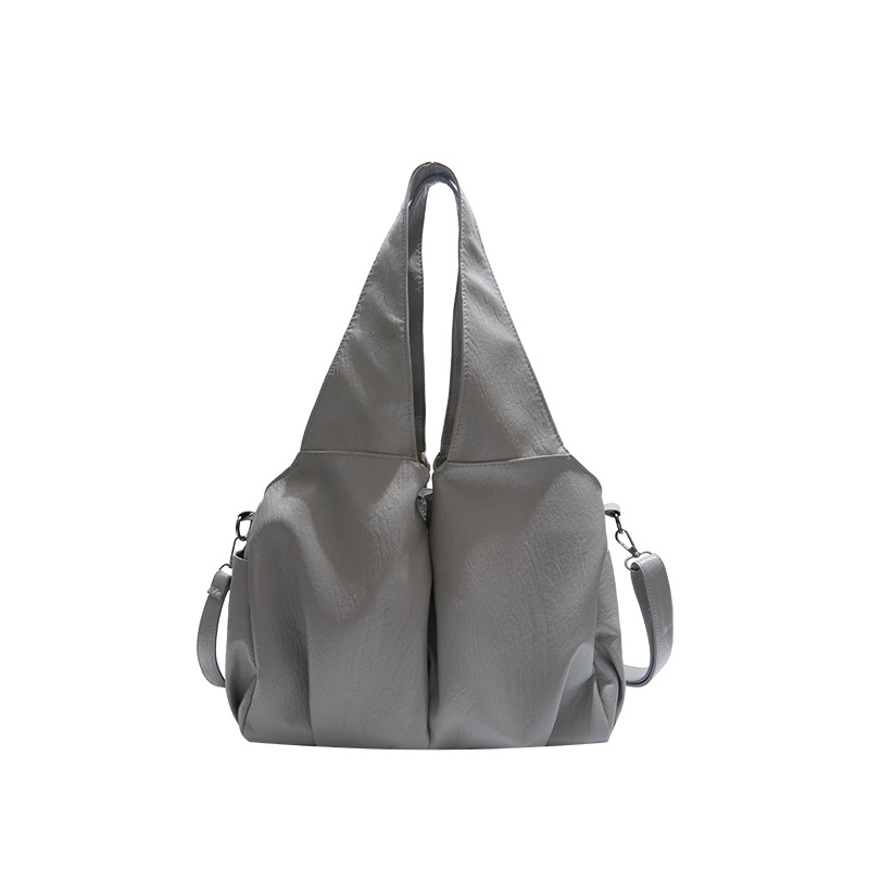 A high-end, niche retro tote bag for women, a new large-capacity soft leather hand-held shoulder bag, a versatile motorcycle casual bag Item Picture
