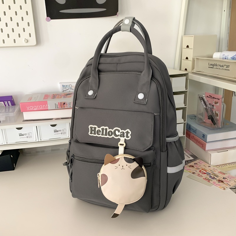 2025 New cute student backpack, Korean style, versatile, fresh school style, large-capacity backpack for girls, junior and senior high school students Specification drawing