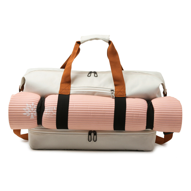 Wholesale of sports yoga fitness bags with logo printing, short travel bags, couple hand-held large-capacity outdoor luggage bags Application Scenario