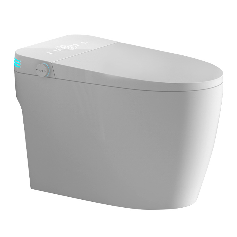 The new smart toilet is a fully automatic household electric all-in-one machine with ultraviolet sterilization and instant heating. It is a siphonic toilet Item Picture