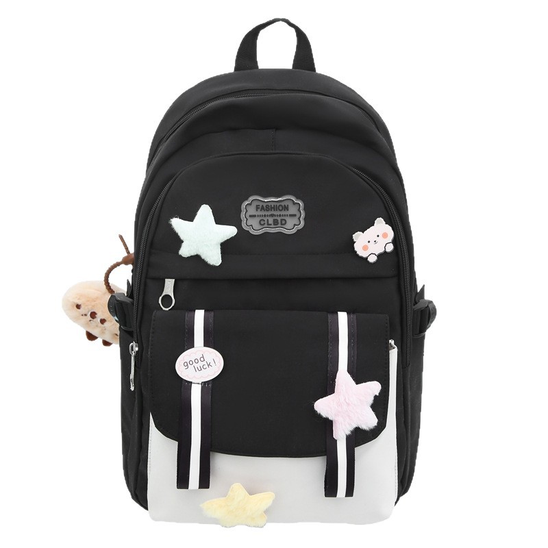 Korean-style backpack, large-capacity, simple, lightweight and casual backpack for junior and senior high school students, Japanese-style backpack for reducing burden and protecting the spine Item Picture