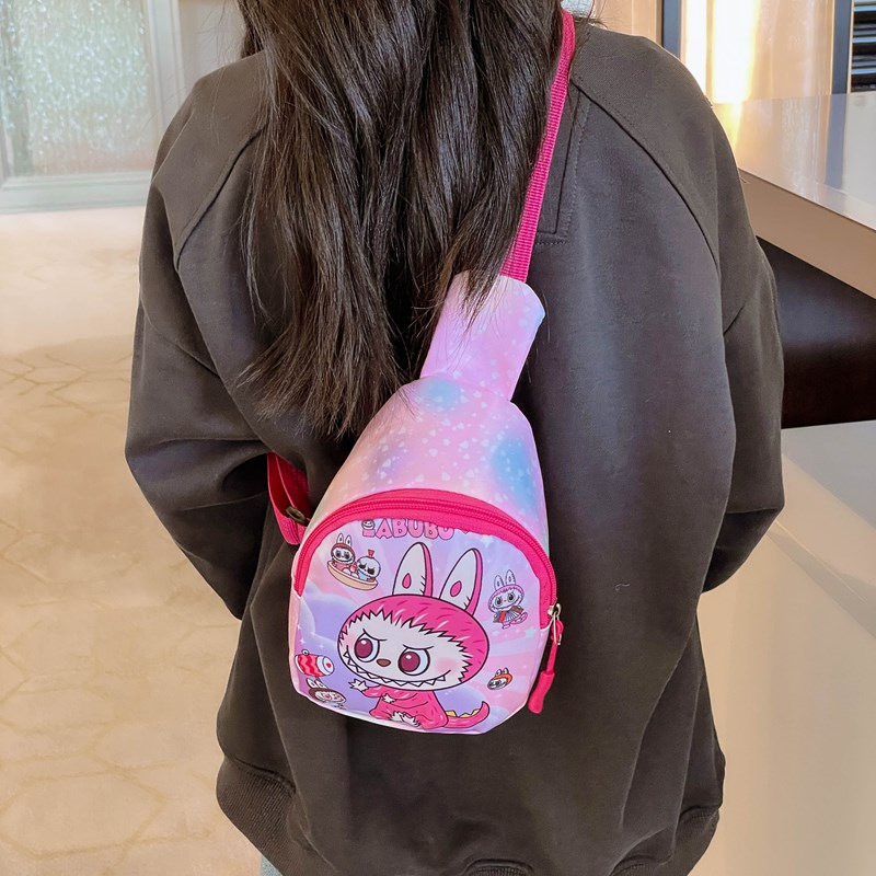 New children's chest bag, phone bag, cartoon coin purse, stylish and trendy nylon single-shoulder crossbody small backpack for boys and girls details Picture