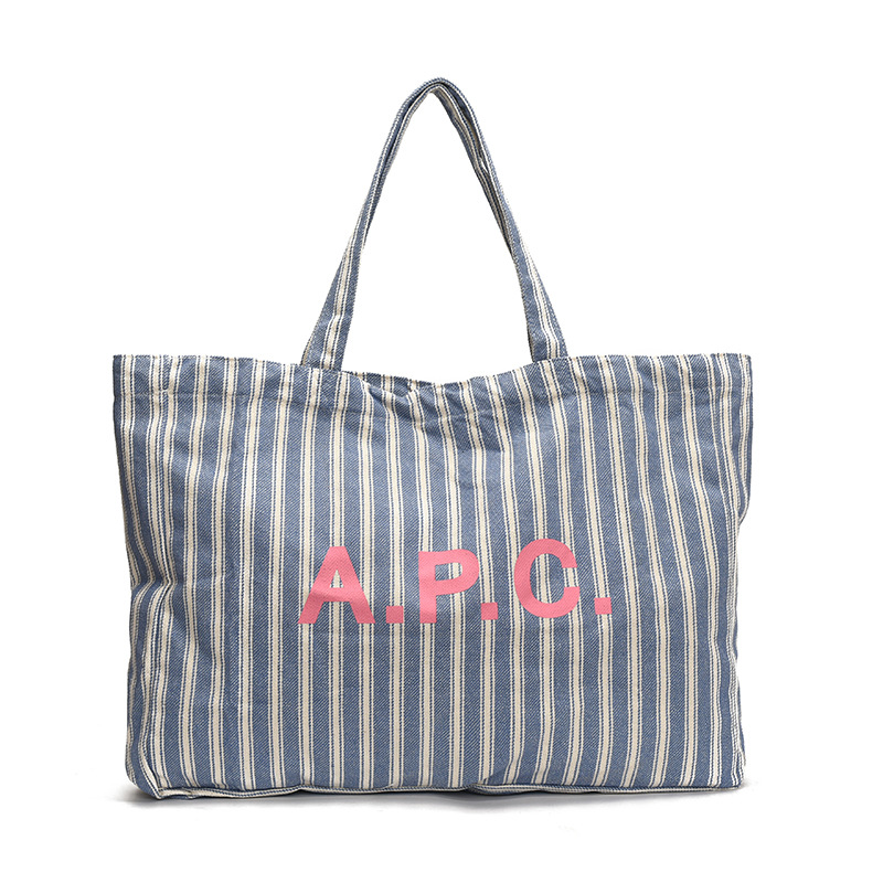 Large-capacity letter tote bag 2025 new Korean version niche fashion single-shoulder bag casual and simple striped handbag Item Picture
