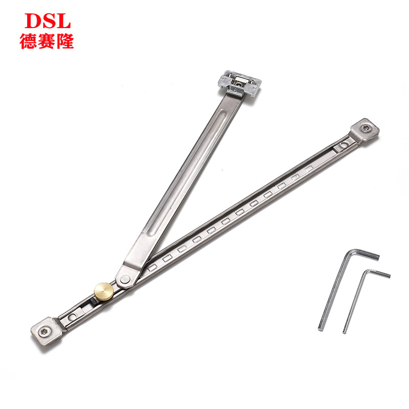 304 stainless steel wind brace broken bridge aluminum window support rod limiters without drilling two-link windproof fixed brackets details Picture