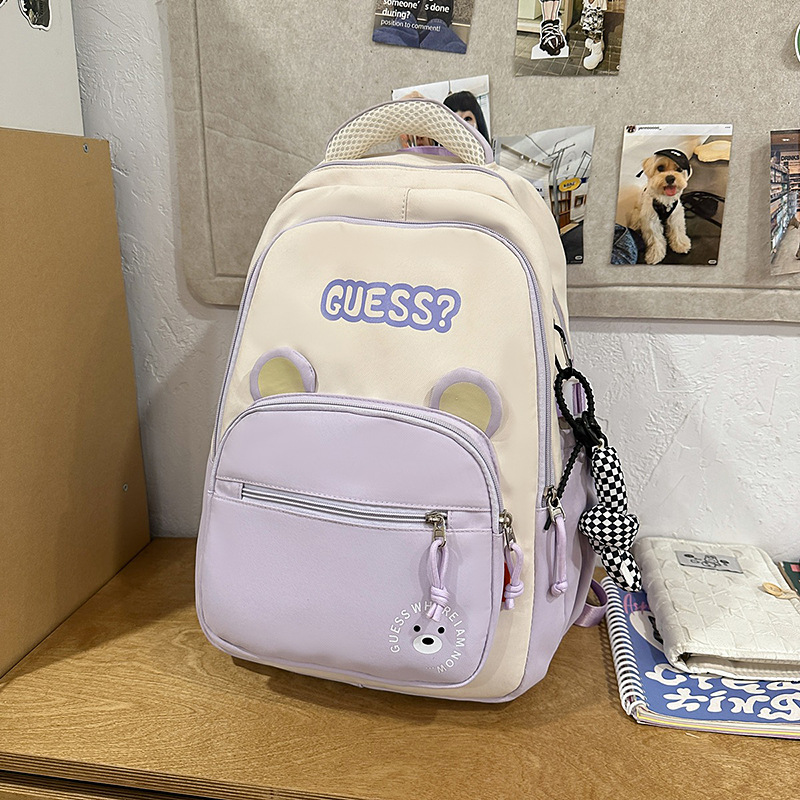 A cute schoolbag for junior high school students, a new Korean version of Instagram with contrasting colors, and a high-appearancy-level backpack for primary school students from grades three to six Specification drawing